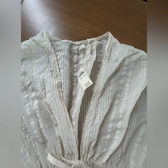 NWT Aerie Seersucker Gauze Tie Cape - Picture 3 of 12